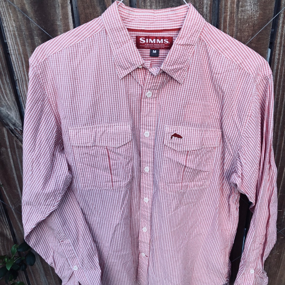 Simms Long Sleeve Fishing Shirt Mens M
